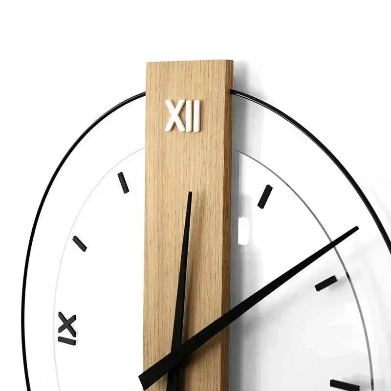 Silent Oak Wall Clock | 12–14″ | Minimalist Wooden Timepiece