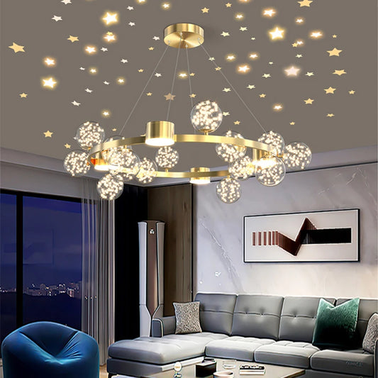 Creative LED Pendant Light | Modern Crystal Chandelier | Cord Hanging Fixture | Home & Study Lighting | Brick by Brick