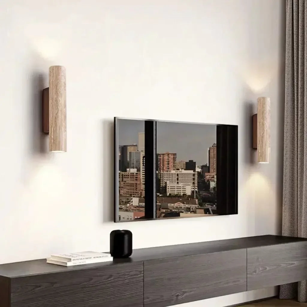Modern Stone Wall Lamp | 6.3-12.6 x 2.56 in |LED E27 Light Fixture | Warm to Cool Lighting | Brick by Brick