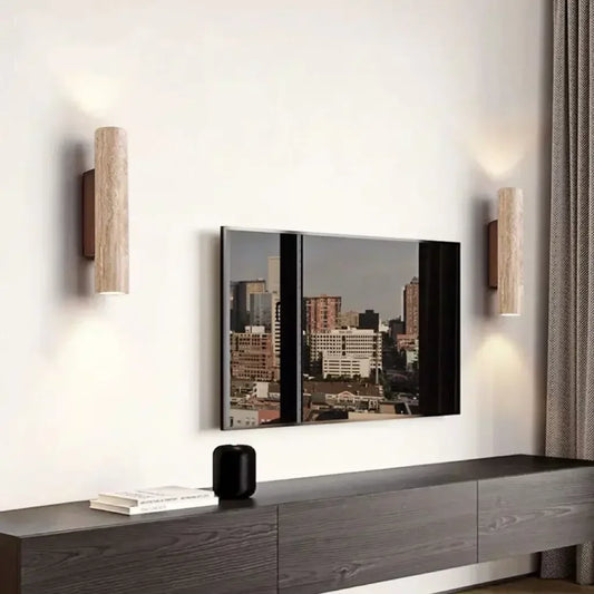 Modern Stone Wall Lamp | 6.3-12.6 x 2.56 in |LED E27 Light Fixture | Warm to Cool Lighting | Brick by Brick