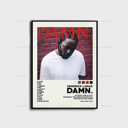 Kendrick Lamar Album Canvas Wall Art | 7.9 - 19.7 in | Good Kid Maad City Poster | Hip Hop Music Decor | Unframed | Brick by Brick