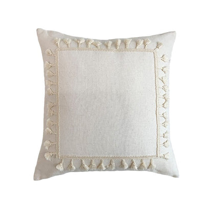 Japandi Cotton Linen Pillow Cover | Beige Woven Design | Modern Cushion Case | Minimalist Home Décor | Brick by Brick