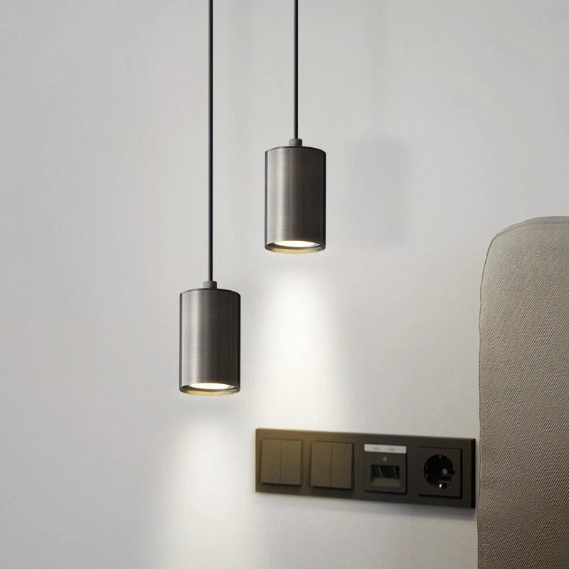 Modern Pendant Lamp | 2.4 x 4.3in | Nordic Minimalist LED Iron Light | Bedroom Living Room Ceiling Fixture | Brick by Brick