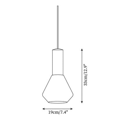 Minimalist Glass Pendant | 7.4 x 12.9 in | Frosted Shade | Wood Holder | E26/E27 Bulb | Brick by Brick