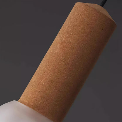 Minimalist Glass Pendant | 7.4 x 12.9 in | Frosted Shade | Wood Holder | E26/E27 Bulb | Brick by Brick