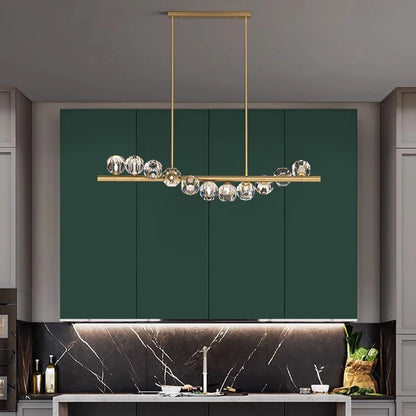 Luxury Modern Pendant Lamp | L31.5-70.8 in x 19.7 in | Ceiling Chandelier with Crystals | Multi-Head LED Lighting | Brick by Brick