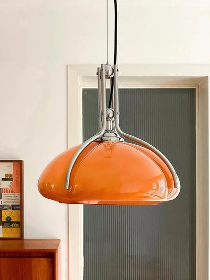 Bauhaus Pumpkin Pendant Light | Vintage Orange Chandelier | Nordic Mushroom LED Ceiling Lamp | Brick by Brick