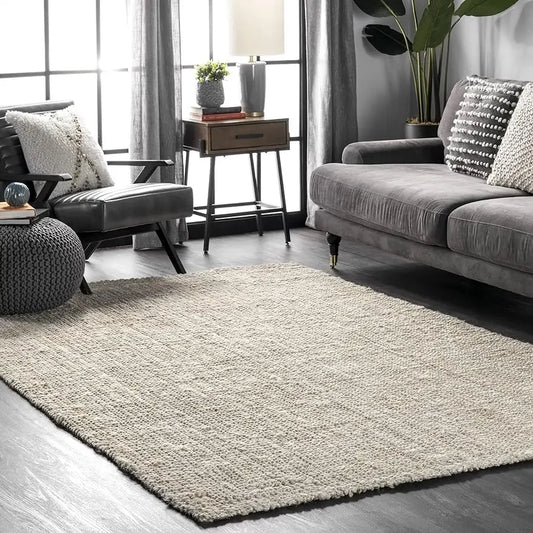 Textured Jute Rug | Padded Feel | 10×13 Inches | Warm Decor in Neutral Tones