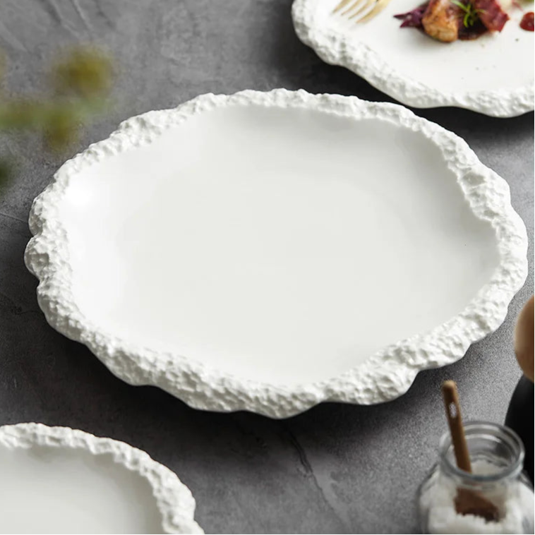 Sara Dinner Plates Ceramic | Textured Dinnerware Set | 10 Modern Dining | Organic Edge | Brick by Brick London 2