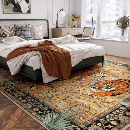 Tiger Print Living Room Rug | 15.7 - 23.6 in | Soft Polyester | Modern Stylish Decor | Brick by Brick