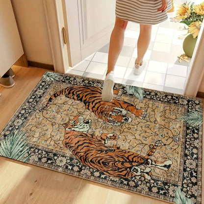 Tiger Print Living Room Rug | 15.7 - 23.6 in | Soft Polyester | Modern Stylish Decor | Brick by Brick