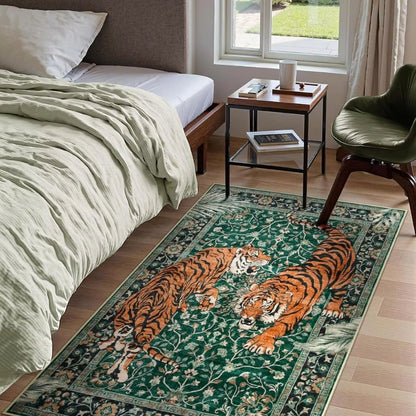 Tiger Print Living Room Rug | 15.7 - 23.6 in | Soft Polyester | Modern Stylish Decor | Brick by Brick