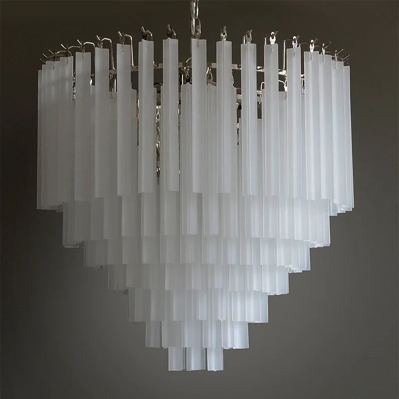 Round Glass Pendant Light | LED Chandelier | 3-Color Warm Neutral Cool | 24–31 in | Brick by Brick