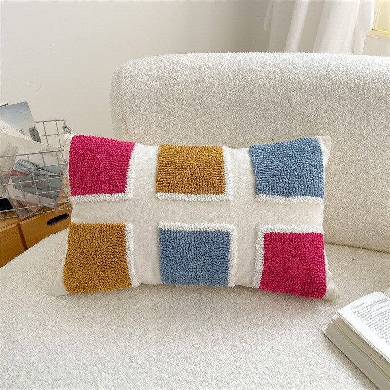 Square Stripe Japandi Pillowcase | Cotton & Linen | Elegant Home Decor | Brick by Brick