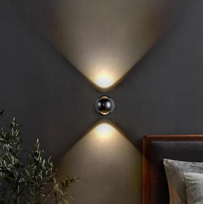 Modern Brass LED Wall Lamp | 3.9 x 4.9in | Scandinavian Wall Sconce | Elegant Foyer Lighting | Brick by Brick