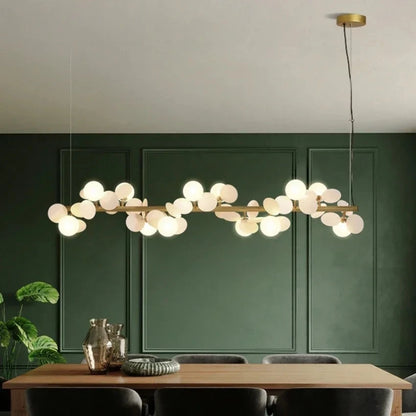 Modern Nordic Glass Ball Chandelier | 6 - 12 Heads | Long Gold Iron Pendant Light | LED Hanging Lamp | Brick by Brick