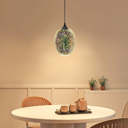 3D Fireworks Glass Pendant Light | 8.66 × 12.59 in | Modern Ceiling Lamp | Adjustable Hanging Fixture | Brick by Brick