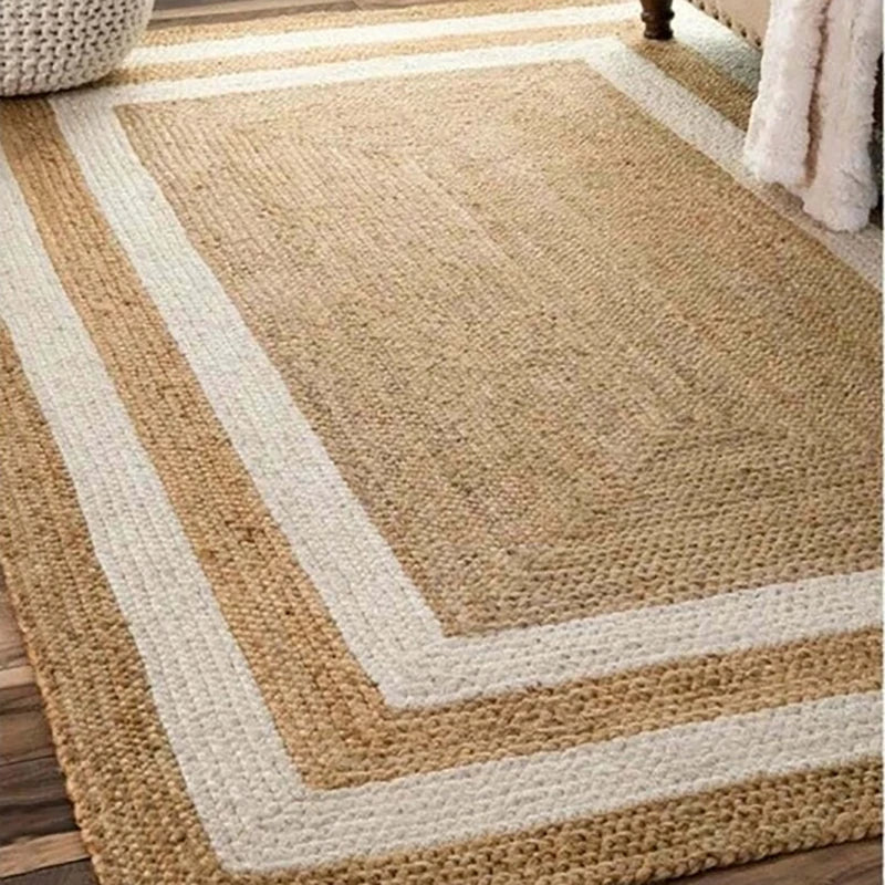 Textured Jute Rug | 15.7" x 23.6" to 47.2" x 82.7" | Black & White Border | Area Rug | Natural Durable Weave | Brick by Brick