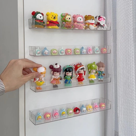 Acrylic Wall Display Shelf | Clear Organizer Rack | Doll & Blind Box Storage | Home & Office | Brick by Brick