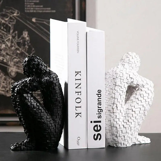 Shizuka Ornament Sculpture | 8.3" Abstract Resin Figurine | Woven Texture