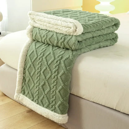 Tafurong Wool Blankets | 59 x 79 in | Thickened Warm Leisure Throw | Soft Polyester | Stylish Decor | Brick by Brick