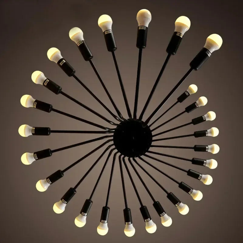 Nordic Spiral LED Chandelier | 16-26 heads | Black | Multi-Head Ceiling Pendant Light | Brick by Brick
