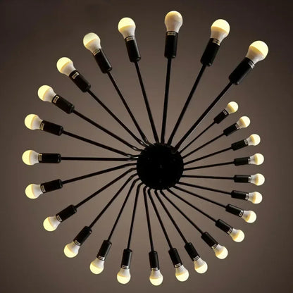 Nordic Spiral LED Chandelier | 16-26 heads | Black | Multi-Head Ceiling Pendant Light | Brick by Brick