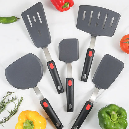 Silicone Spatula | 10.2 - 11.4 in | Non-Stick Heat-Resistant Cooking Utensil | Stainless Steel Handle | Brick by Brick