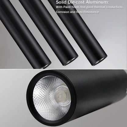 Modern LED Pendant Lights | D 2.36 x H 5.91-23.62 in | Dimmable Cylinder Tube Lamp | 7W–12W Adjustable | Brick by Brick
