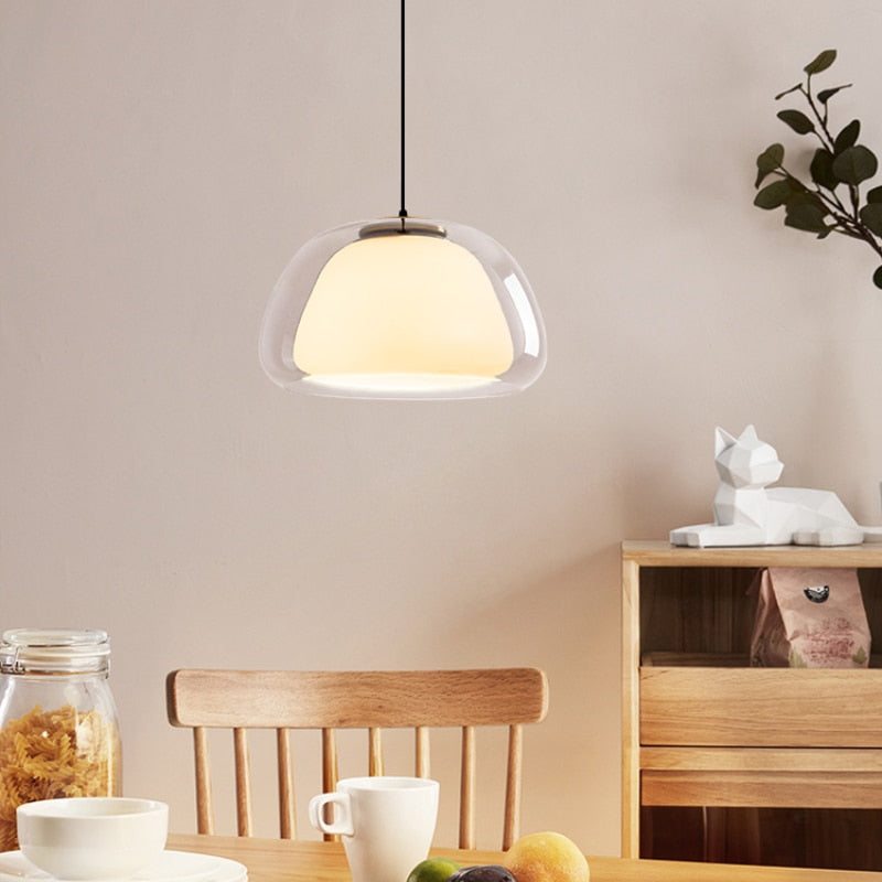 Jelly Globe Pendant Light | 9.8 in | Modern Dome Glass Globe Light | Adjustable Hanging Lamp | Brick by Brick