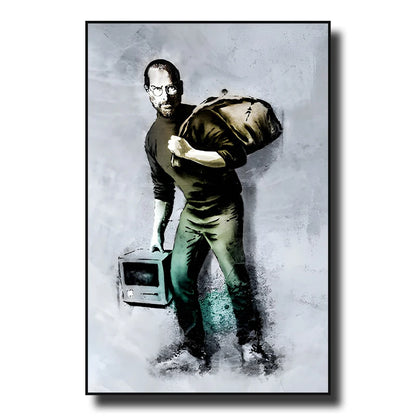 Street Graffiti Wall Art Canvas | 7.9 - 21.7 in | Banksy Girl with Balloon Poster | Modern Abstract Decor | Unframed | Brick by Brick