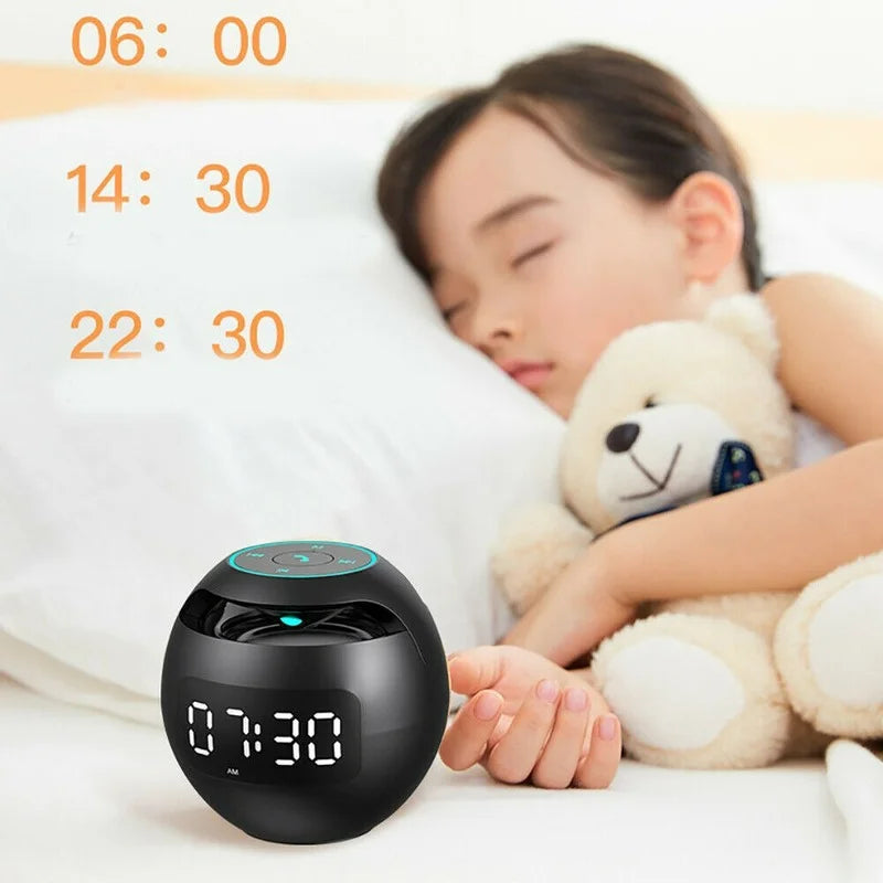 LED Smart Clock Speaker | 3.3 x 3.3 in | RGB Light Bluetooth Alarm | Multifunction Digital Display | Brick by Brick