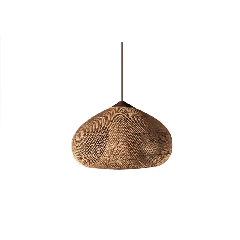 Japanese Rattan Pendant Light | D9.8-D23.6 x H19.7-H11.8 in | Handmade Wicker | Brick by Brick