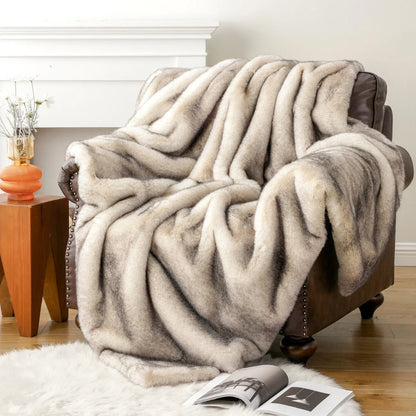 Yūgen Faux Fur Throw | H50 & H59.8 in | Japandi Inspired | Plush & Handmade | Brick by Brick