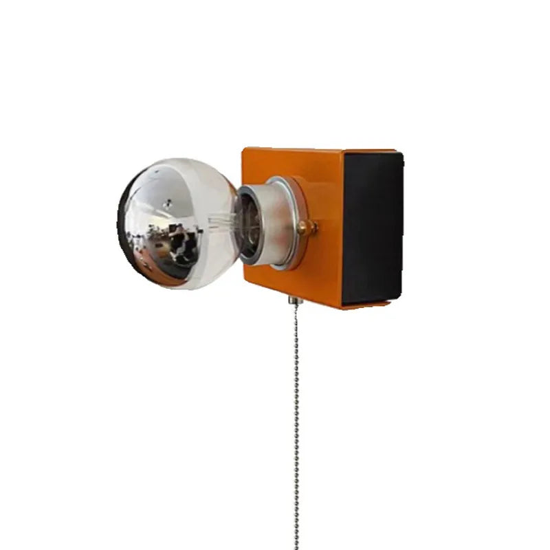 Bauhaus Retro Wall Lamp | 3.5in | Orange Square Box Camera Design | Decorative Sconce | Brick by Brick