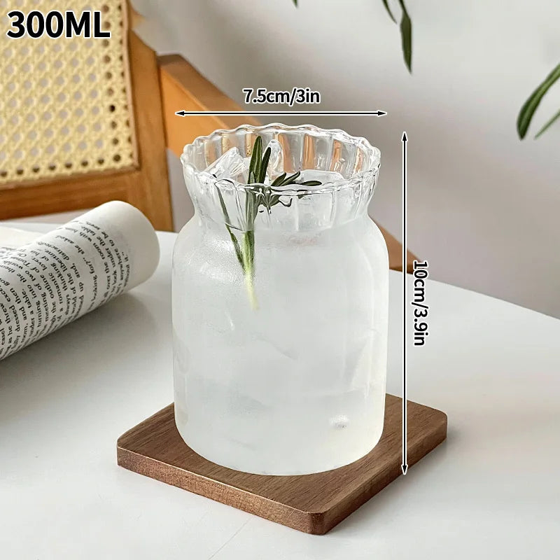 Wave Glass Cup | Transparent Ripple Drinking Cup | 300ml to 650ml | Creative Mug | Brick by Brick