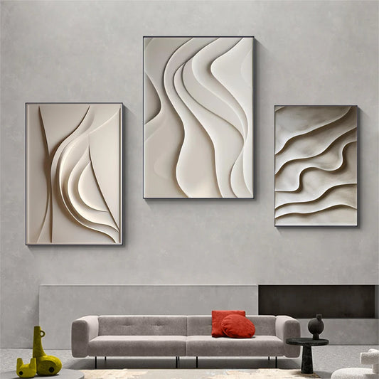 Abstract 3D Textured Canvas | 5.9 - 47.2 in | Minimalist Wall Art | Modern Home & Bedroom Decor | Unframed | Brick by Brick