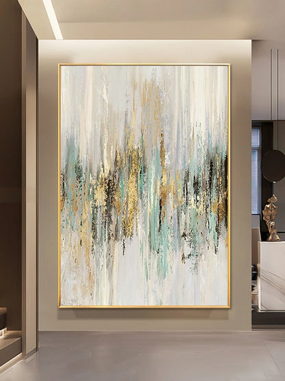 Abstract Wall Art | Large Acrylic Canvas Painting | Modern Frameless Oil Artwork for Home Decor | Brick by Brick