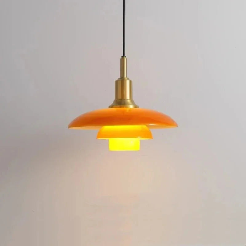 Bauhaus Pendant Light | 11.2 in | 3-Layer Glass LED Chandelier | Designer Ceiling Lighting | Brick by Brick