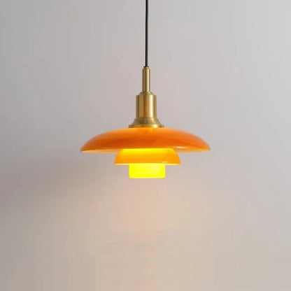 Bauhaus Pendant Light | 11.2 in | 3-Layer Glass LED Chandelier | Designer Ceiling Lighting | Brick by Brick