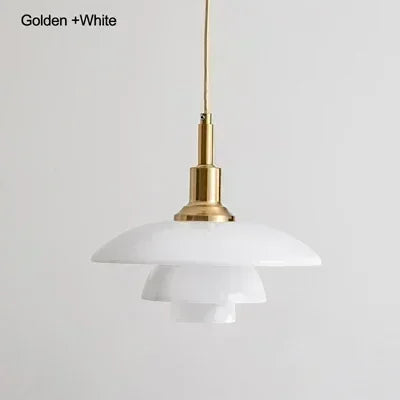 Bauhaus Pendant Light | 11.2 in | 3-Layer Glass LED Chandelier | Designer Ceiling Lighting | Brick by Brick