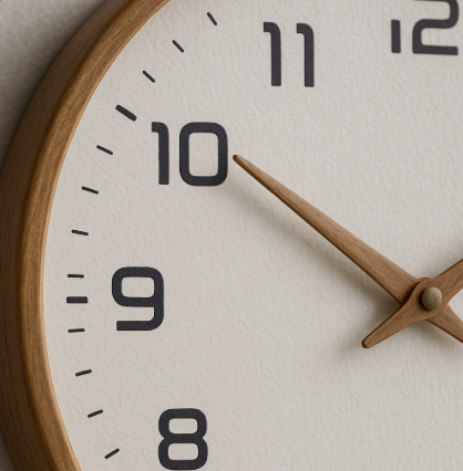 Silent Wooden Wall Clock | 10" or 12" | No-Tick Quartz Movement | Minimalist Nordic Design