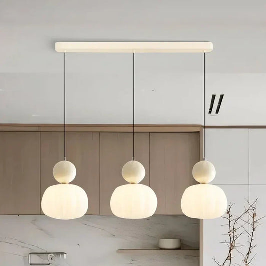 Art Deco Pendant Lamp | 1 - 3 Heads | Cream Finish | Modern Bauhaus Style | G9 Bulb Compatible | Brick by Brick