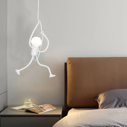 Little Man Iron Chandelier | Modern Creative LED Pendant | Black E27 Flush Mount Light | Brick by Brick