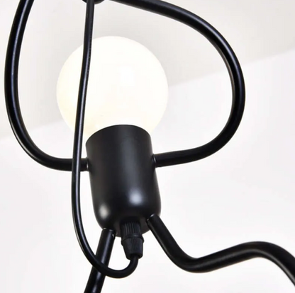 Little Man Iron Chandelier | Modern Creative LED Pendant | Black E27 Flush Mount Light | Brick by Brick