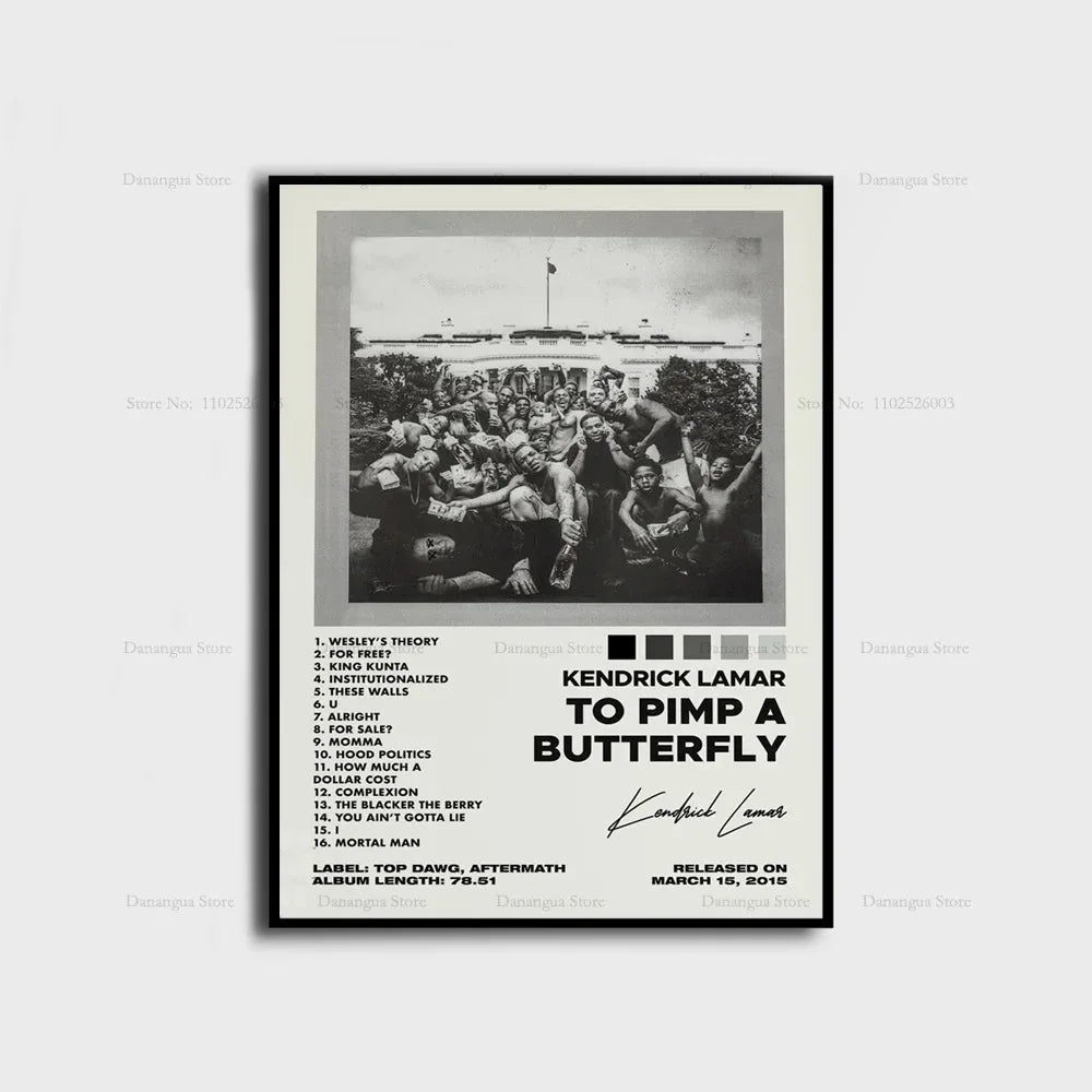 Kendrick Lamar Album Canvas Wall Art | 7.9 - 19.7 in | Good Kid Maad City Poster | Hip Hop Music Decor | Unframed | Brick by Brick