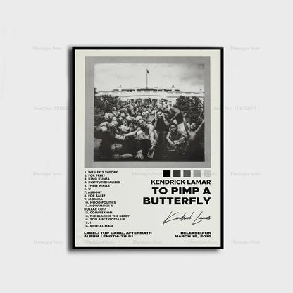 Kendrick Lamar Album Canvas Wall Art | 7.9 - 19.7 in | Good Kid Maad City Poster | Hip Hop Music Decor | Unframed | Brick by Brick