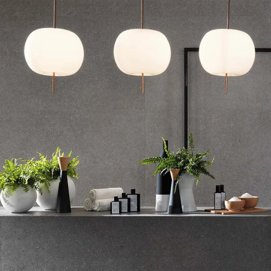 Minimalist Glass Ball Pendant Light | D6.3 or 13 in | Postmodern Hanging LED Lamp | Brick by Brick
