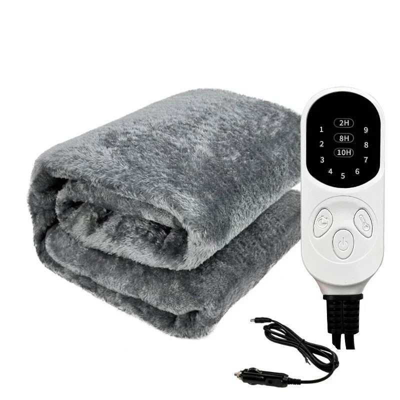 12V Heated Blanket | 62.99 x 31.49/59.05 in | Washable | Electric Car Blanket with Timer | Brick by Brick