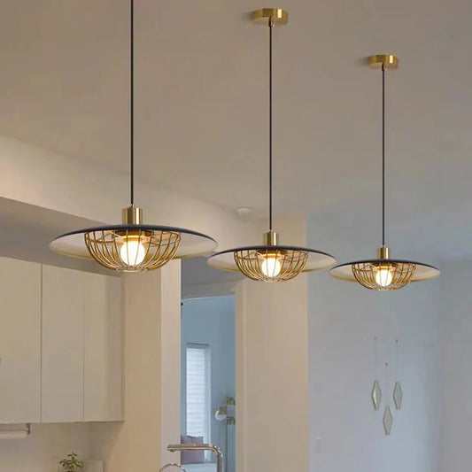 Iron Pendant Light | 13.8 x 7.1 in | Imitation Wood Chandelier | E27 Ceiling Lamp | Brick by Brick
